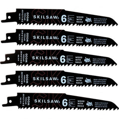 Skilsaw - 9" Long x 1" Thick, Bi-Metal Reciprocating Saw Blade - Straight Profile, 5 to 8 TPI, Toothed Edge, Universal Shank - Exact Tooling