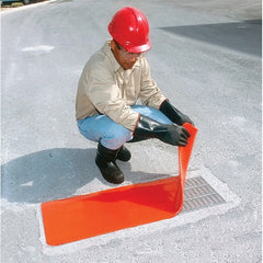 UltraTech - 58" Long x 3' Wide, Polyurethane/Mesh Drain Seal - Orange, Use for Spill Response - Exact Tooling