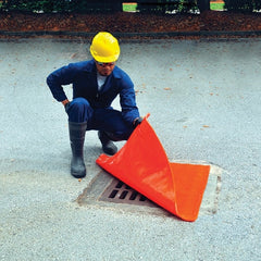 UltraTech - 4-1/2' Long x 45' Wide, Polyurethane/Mesh Drain Seal - Orange, Use for Spill Response - Exact Tooling