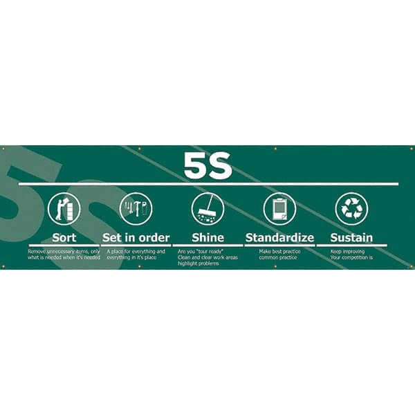 NMC - Banners Message Type: Safety Reinforcement & Motivational Legend: 5s Sort Set In Order Shine Standardize Sustain - Exact Tooling