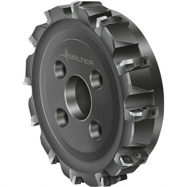 Walter - 12 Inserts, 200mm Cut Diam, 60mm Arbor Diam, Indexable Square-Shoulder Face Mill - 0° Lead Angle, 63mm High, Series F2010-B3-AD1606 - Exact Tooling