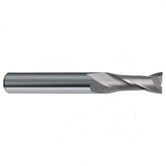 1/2 Dia. x 4-1/2 Overall Length 2-Flute Square End Solid Carbide SE End Mill-Round Shank-Center Cut-Uncoated - Exact Tooling