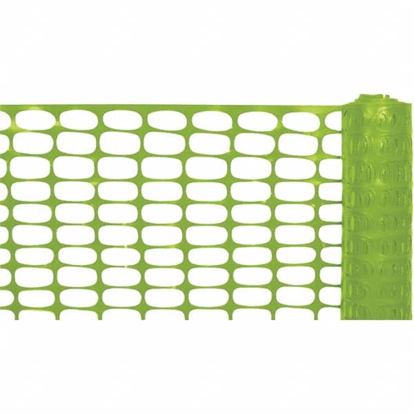 PRO-SAFE - 100' Long x 4' High, Lime Reusable Safety Fence - Exact Tooling
