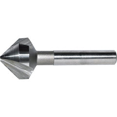 Keo - 1" Head Diam, 3/8" Shank Diam, 3 Flute 60° Cobalt Countersink - Bright Finish, 2-3/4" OAL, Single End, Straight Shank, Right Hand Cut - Exact Tooling