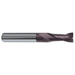 7/16 Dia. x 4-1/2 Overall Length 2-Flute Square End Solid Carbide SE End Mill-Round Shank-Center Cut-Firex - Exact Tooling
