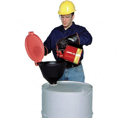 UltraTech - 11" High x 13" Diam, Polyethylene, Burp Free Funnel - 5 Gal Drum/Pail Capacity - Exact Tooling