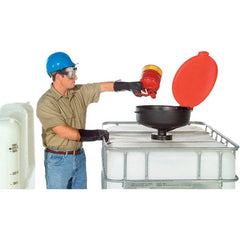 UltraTech - 11-1/2" High x 22" Diam, Polyethylene, Burp Free Funnel - 5 Gal Drum/Pail Capacity - Exact Tooling