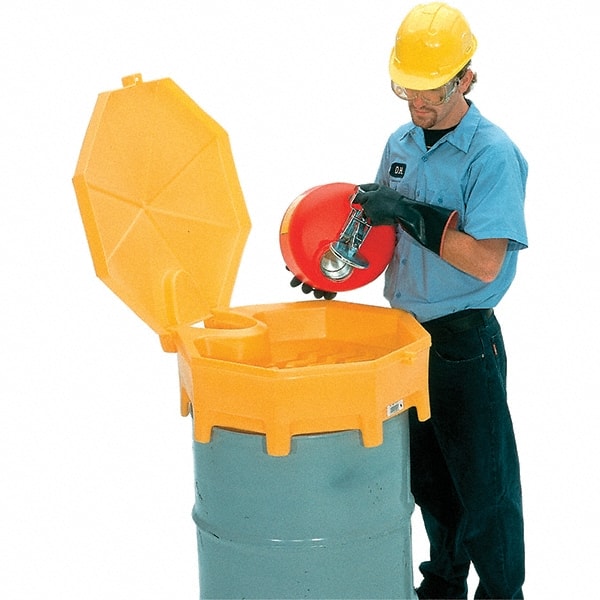 UltraTech - 11" High x 29" Diam, Polyethylene, Funnel with Cover - 5 Gal Drum/Pail Capacity - Exact Tooling