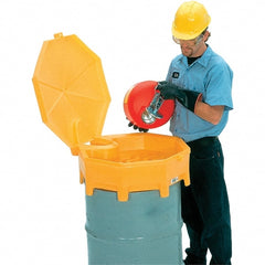 UltraTech - 11" High x 29" Diam, Polyethylene, Funnel with Cover - 5 Gal Drum/Pail Capacity - Exact Tooling