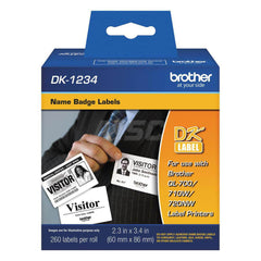 Brother - Office Machine Supplies & Accessories; Office Machine/Equipment Accessory Type: Name Badge Labels ; For Use With: Brother QL-1100; QL-1110NWB; QL-700; QL-710W; QL-720NW; QL-800; QL-810W; QL-820NWB ; Color: White - Exact Tooling