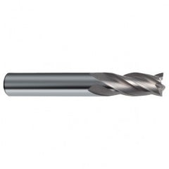 19/64 Dia. x 2-1/2 Overall Length 4-Flute Square End Solid Carbide SE End Mill-Round Shank-Center Cut-Uncoated - Exact Tooling