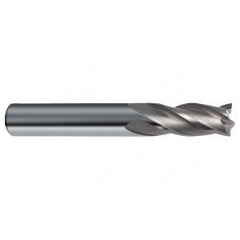 7/16 Dia. x 4-1/2 Overall Length 4-Flute Square End Solid Carbide SE End Mill-Round Shank-Center Cut-Uncoated - Exact Tooling