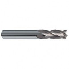 3/8 Dia. x 3 Overall Length 4-Flute Square End Solid Carbide SE End Mill-Round Shank-Center Cut-Uncoated - Exact Tooling