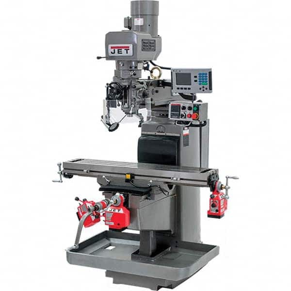 Jet - 42 x 9" 230V Electronic Variable Speed Control 3 Phase Knee Milling Machine - Exact Tooling