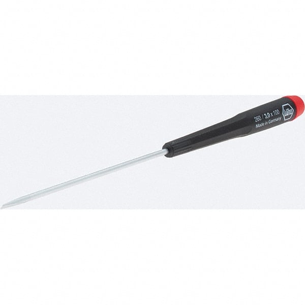 Wiha - 3mm Blade Width, Precision & Slotted Screwdriver Set - 100mm Blade Length, Straight Shank, Impact & Chemical Resistant Handle - Exact Tooling