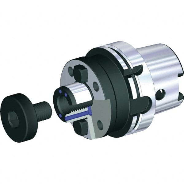 Kennametal - HSK125A Taper Shank 40mm Pilot Diam Shell Mill Holder - 60mm Flange to Nose End Projection, 89.3mm Nose Diam - Exact Tooling