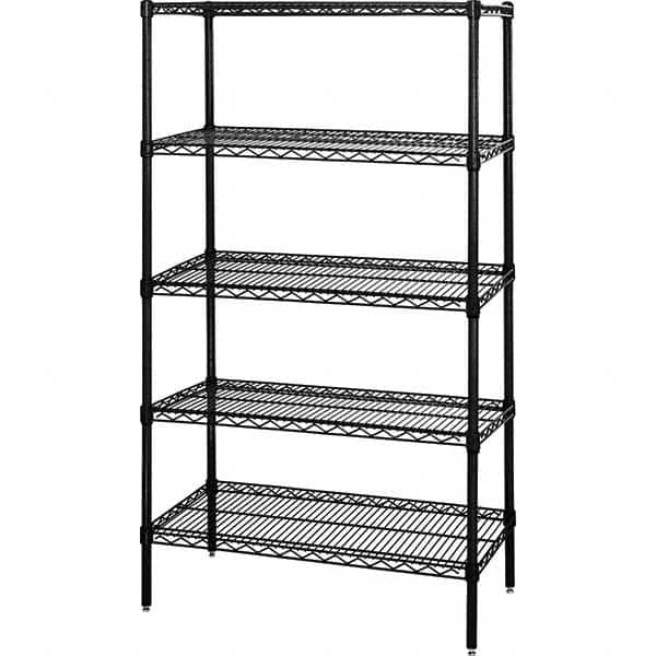 Quantum Storage - 5 Shelf Wire Shelving Add-On Unit - 12" Wide x 36" Deep x 54" High, - Exact Tooling