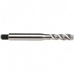 Emuge - #2-56 UNC, 4 Flute, 45° Helix, Bottoming Chamfer, GLT-1 Finish, High Speed Steel Spiral Flute STI Tap - Right Hand Flute, 2.205" OAL, 0.141" Shank Diam, 0.472" Thread Length, 3B Class of Fit, Series Enorm Z/E - Exact Tooling