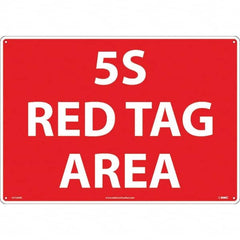 NMC - "5S Red Tag Area", 14" Long x 20" Wide, Rigid Plastic Safety Sign - Rectangular, Use for Workplace/Safety - Exact Tooling
