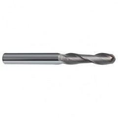 1/2" Dia. - 4-1/2" OAL - 30 Helix Bright CBD Ball Nose EM - 2 FL - Exact Tooling