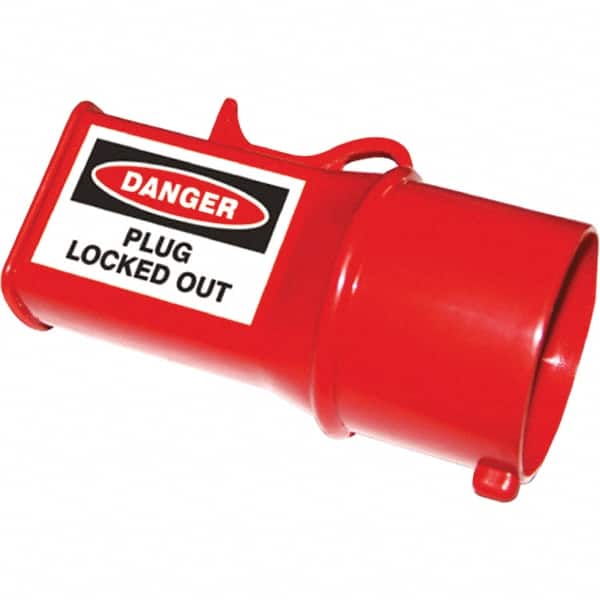 NMC - Plastic Socket Lockout - 380/415 Volt, 1 Padlock, 1 Circuit, English - Exact Tooling