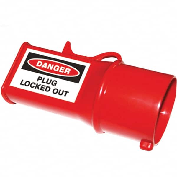 NMC - Plastic Socket Lockout - 220/240 Volt, 1 Padlock, 1 Circuit, English - Exact Tooling