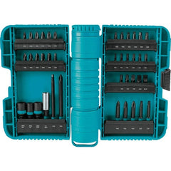 Makita - Power Bit, Insert Bit & Nut Driver Set - 1/4 to 3/8" Hex, #2, 1/4", 3/8" Drive, Phillips, Slotted, Torx, Square Point - Exact Tooling