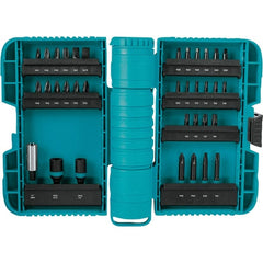 Makita - Power Bit, Insert Bit & Nut Driver Set - 1/4" Hex, #2, 1/4" Drive, Phillips, Slotted, Torx, Square Point - Exact Tooling