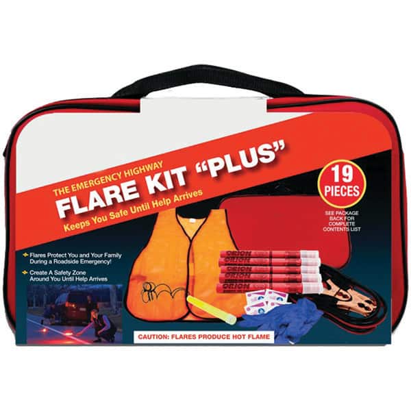 PRO-SAFE - Highway Safety Kits Type: Emergency Roadside Kit Number of Pieces: 19 - Exact Tooling