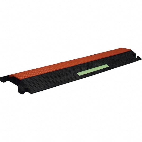 PRO-SAFE - 36" Long x 11-1/4" Wide x 1-3/4" High, Polyurethane Ramp Cable Guard - 12,500 Lb Load Limit - Exact Tooling
