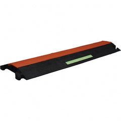 PRO-SAFE - 36" Long x 11-1/4" Wide x 1-3/4" High, Polyurethane Ramp Cable Guard - 12,500 Lb Load Limit - Exact Tooling