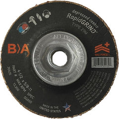 BULLARD - 50 Grit, 5" Wheel Diam, 1/8" Wheel Thickness, Type 29 Depressed Center Wheel - Coarse Grade, Ceramic, 12,200 Max RPM, Compatible with Angle Grinder - Exact Tooling