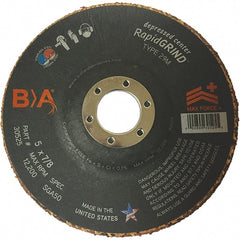 BULLARD - 50 Grit, 5" Wheel Diam, 1/8" Wheel Thickness, 7/8" Arbor Hole, Type 29 Depressed Center Wheel - Coarse Grade, Ceramic, 12,200 Max RPM, Compatible with Angle Grinder - Exact Tooling