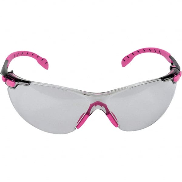 3M - Indoor/Outdoor Gray Lenses, Frameless Safety Glasses - Anti-Fog, Pink, Black Frame, Size Universal, Wrap Around - Exact Tooling