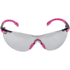 3M - Indoor/Outdoor Gray Lenses, Frameless Safety Glasses - Anti-Fog, Pink, Black Frame, Size Universal, Wrap Around - Exact Tooling