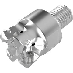 Seco - 18.9mm Cut Diam, 1.9mm Max Depth, M12 12mm Shank Diam, Modular Connection Indexable High-Feed End Mill - Screw Holding Method, LPKT09 Insert, R217.21 Toolholder, Through Coolant - Exact Tooling