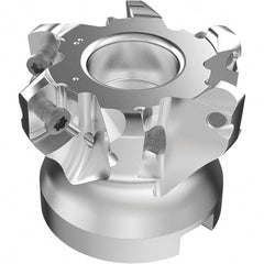 Seco - 6 Inserts, 37mm Cutter Diam, 1.8mm Max Depth of Cut, Indexable High-Feed Face Mill - 22mm Arbor Hole Diam, 0.4094" Keyway Width, 40mm High, R220.21-LP09 Toolholder, LPKT09 Inserts, Series High Feed - Exact Tooling