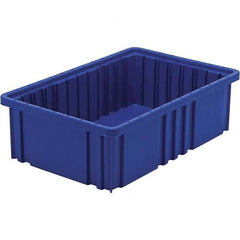 Quantum Storage - 40 Lb Load Capacity Blue Polypropylene Dividable Container - Stacking, 5" Long x 10.9" Wide x 16-1/2" High - Exact Tooling