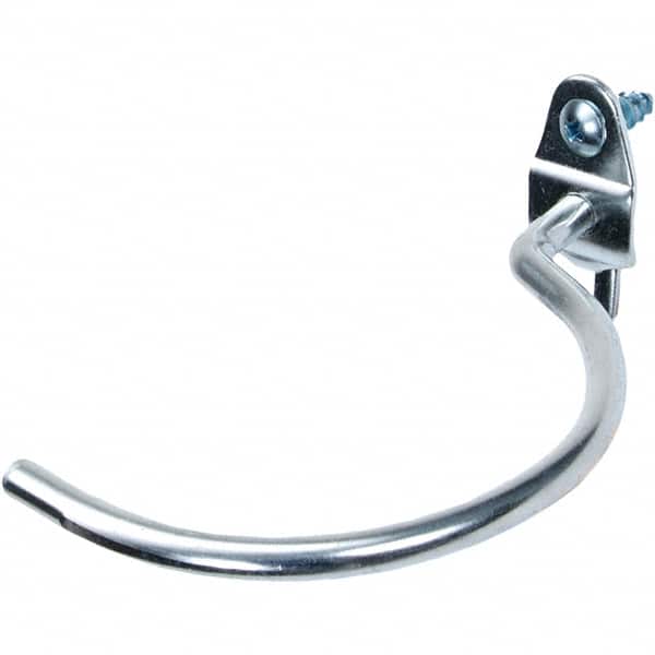 NMC - 4-1/2" ID, 3-3/4" Long Pegboard Curved Hook Pegboard Hook - 3-3/4" Projection, Steel - Exact Tooling