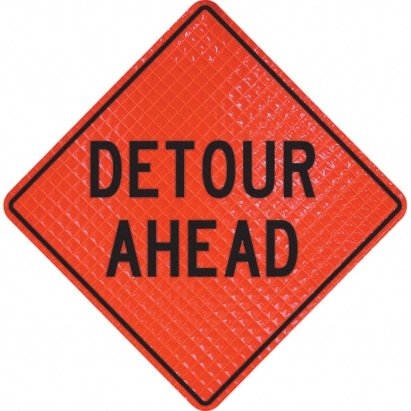PRO-SAFE - "Detour Ahead," 36" Wide x 36" High Vinyl Traffic Control Sign - Exact Tooling
