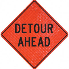 PRO-SAFE - "Detour Ahead," 36" Wide x 36" High Vinyl Traffic Control Sign - Exact Tooling