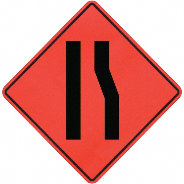 PRO-SAFE - Lanes Merging Left, 36" Wide x 36" High Vinyl Traffic Control Sign - Exact Tooling
