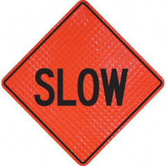 PRO-SAFE - "Slow," 48" Wide x 48" High Vinyl Traffic Control Sign - Exact Tooling