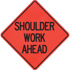 PRO-SAFE - "Shoulder Work Ahead," 48" Wide x 48" High Vinyl Traffic Control Sign - Exact Tooling