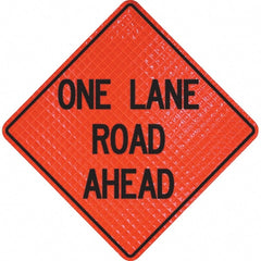 PRO-SAFE - "One Lane Road Ahead," 36" Wide x 36" High Vinyl Traffic Control Sign - Exact Tooling