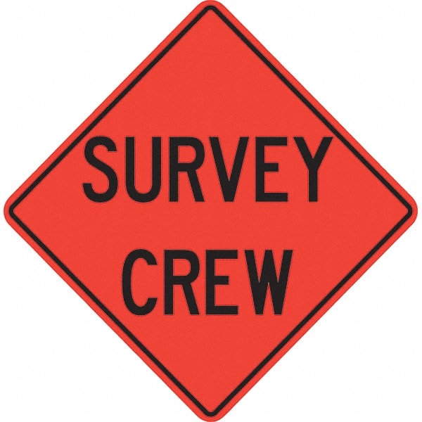 PRO-SAFE - "Survey Crew," 36" Wide x 36" High Vinyl Traffic Control Sign - Exact Tooling