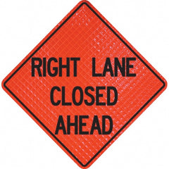 PRO-SAFE - "Right Lane Closed Ahead," 36" Wide x 36" High Vinyl Traffic Control Sign - Exact Tooling