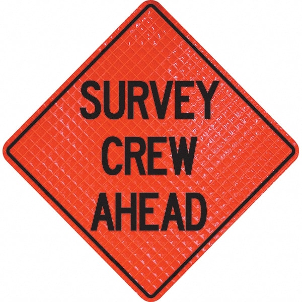 PRO-SAFE - "Survey Crew Ahead," 36" Wide x 36" High Vinyl Traffic Control Sign - Exact Tooling