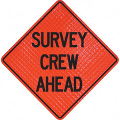 PRO-SAFE - "Survey Crew Ahead," 36" Wide x 36" High Vinyl Traffic Control Sign - Exact Tooling