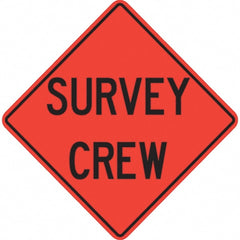 PRO-SAFE - "Survey Crew," 48" Wide x 48" High Vinyl Traffic Control Sign - Exact Tooling